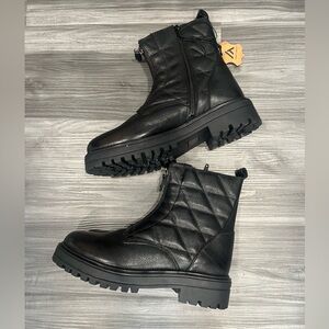 Black Quilted Combat Boots